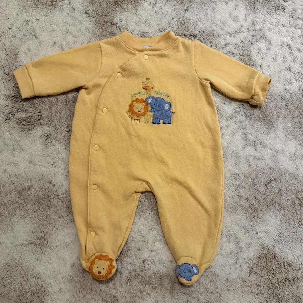 Vintage Baby Safari Long Sleeve One Piece Size 3-6 Months